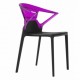 cadeira de policarbonato PRESID&Ecirc;NCIA EGO-K preto-Violeta Transparente