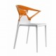 Chaise Polycarbonate CHAISE EGO-K Blanc-Orange transparent