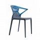 Polycarbonate chair CHAIR EGO-K Blue-Gray transparent