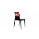 Chaise Polycarbonate CHAISE EGO-ROCK Pieds noir dossier rouge