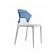 Polycarbonate chair CHAIR CUSTOM EGO-S Blue Transparent / White