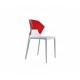 Chaise Polycarbonate CHAISE PERSONNALISABLE EGO-S Rouge transparent/blanc