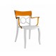 Polycarbonaat stoel VOORZITTER CUSTOM OPERA-K Orange Clear / Wit