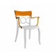 Polycarbonate chair CHAIR CUSTOM OPERA-K Orange Clear / White