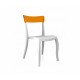Polycarbonate chair CHAIR CUSTOM HERA-S Clear Orange / White