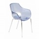Polycarbonate chair CHAIR OPAL transparent or opaque blue transparent