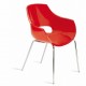Polycarbonate chair CHAIR OPAL transparent or opaque red opaque