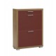 gabinete de calzado PALIO DE ZAPATOS DEL GABINETE 2 +1 de zapatos palio puertas de nogal / rojo