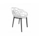 Chaise Polycarbonate CHAISE DESIGN FLORA Personnalisable Blanc/noir
