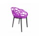 Policarbonato silla silla de diseño personalizado FLORA Púrpura / Negro