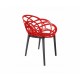 Policarbonato silla silla de diseño personalizado FLORA Rojo / Negro