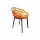 Chaise Polycarbonate CHAISE DESIGN FLORA Personnalisable Noir/orange