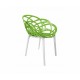 Policarbonato silla silla de diseño personalizado FLORA Verde / Blanco