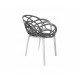 Policarbonato silla silla de diseño personalizable FLORA Negro / Blanco