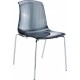 Contemporáneo silla ALLEGRA Negro transparente de policarbonato