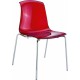 Chaise Contemporaine Polycarbonate ALLEGRA Rouge Transparent