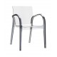 Polycarbonate chair CHAIR ARMIS Grey transparent