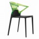 Polycarbonate chair CHAIR EGO-K Black-Green Transparent