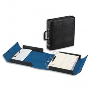 Classeur 4 Anneaux Dos 8 Cm ARIANEX - Fermeture à Pression - Balacron Bleu - Format 33x30x9 Cm