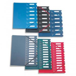 7 Extendos Sortierer Positionen bi Materie, Netzabdeckungskarte Ordner innerhalb Polypropylen Gummiband verschlossen.