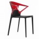 Chaise Polycarbonate CHAISE EGO-K Noir-Rouge transparent
