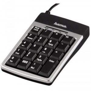 Hama - Keypad SK120 Slimline - USB - 3 Ports Hub - Schwarz / Silber (00052215) Keyboard