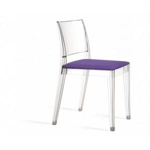 Chaise Polycarbonate COUSSIN CONFORT pour chaise GYZA Tissu Violet