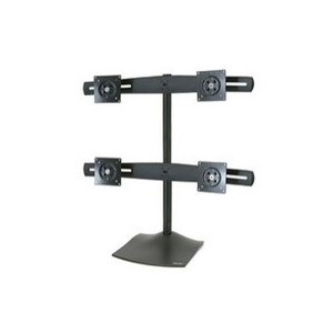 Ergotron DS100 Quad-Monitor Desk Stand - Pied pour écran plat quad - aluminium, acier - noir - Taille d'écran : jusqu'à 24 p