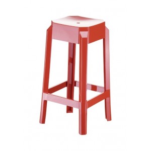 LUKA stool Bright red Plexi