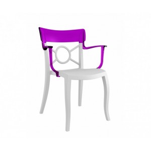 Chaise Polycarbonate CHAISE PERSONNALISABLE OPERA-K Violet transparent/blanc