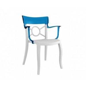 Polycarbonate Chair CHAIR CUSTOM OPERA-K transparent Blue / White