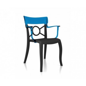 Policarbonato silla PRESIDENCIA DE ENCARGO OPERA K-transparente azul / negro