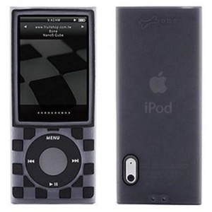 Colecci&oacute;n de silicona &oacute;sea Nano Caso Cubo Negro para iPod Nano 5G