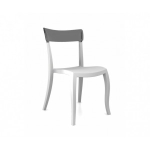 Policarbonato silla PRESIDENCIA DE ENCARGO HERA-S Gris / Blanco