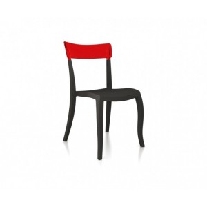 Chaise Polycarbonate CHAISE PERSONNALISABLE HERA-S Rouge transparent/Noir