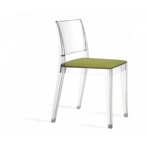 Chaise Polycarbonate COUSSIN CONFORT pour chaise GYZA Tissu Vert