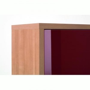 LAZARO comfortable and Closet Dresser 3 drawers / 1 door chest lazaro walnut / red