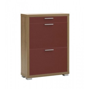 Meuble chaussure  MEUBLE CHAUSSURE PALIO  2+1 portes  chaussure palio noyer/rouge