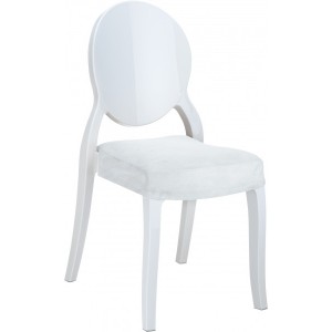 Polycarbonate chair comfortable cushion for chair ELIZABETH Blanc