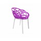 Policarbonato silla silla de diseño personalizado FLORA Violeta / Blanco