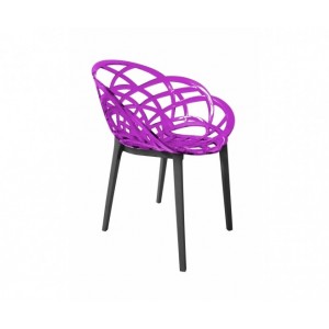 Polycarbonat Stuhl Chair Design FLORA Custom Lila / Schwarz