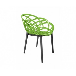 Policarbonato silla silla de diseño personalizado FLORA Verde / Negro