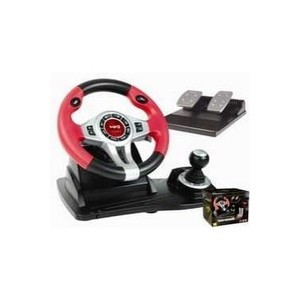 SpectraVideo Logic3 Steering Wheel and Pedals Red (PC/PS2/PS3) [import English]
