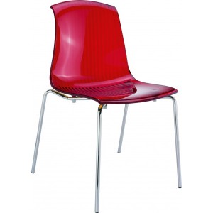 Contemporary chair Transparent Red Polycarbonate ALLEGRA