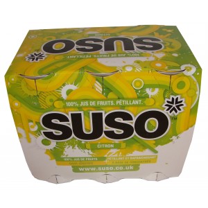 Pack of 6 SUSO - 100% sparkling fruit juice, no additives
