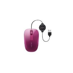 Belkin Retractable ratón Confort - Ratón - cableado - USB - fucsia (F5L051QQFDP)