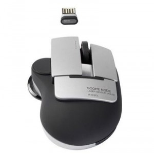 ELECOM Laser Maus SCOPE NODE drahtlos Wirel silber (13045) Maus