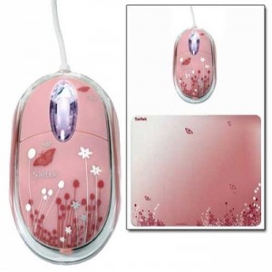 Saitek Expression Pink Butterfly Mauspad (108301) Maus