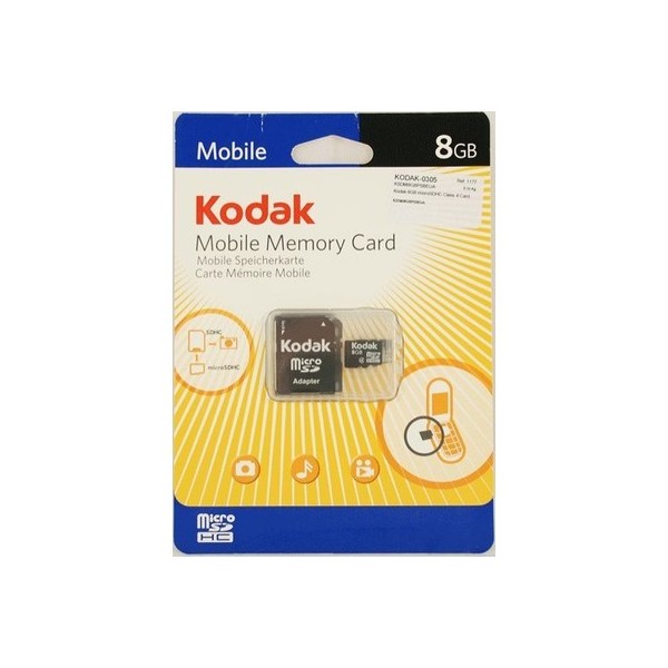 Lexar Kodak Micro SD Card with Adapter 8 GB (KSDMI8GBPSBEUA) 8 GB