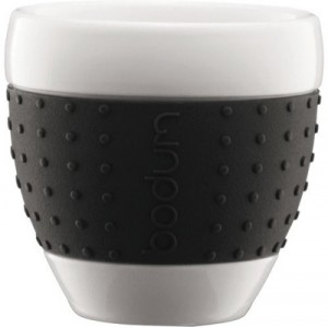 Bodum - 11184-01 - Pavina - Set 2 Tassen - Porzellan - 0,25 L - Schwarz